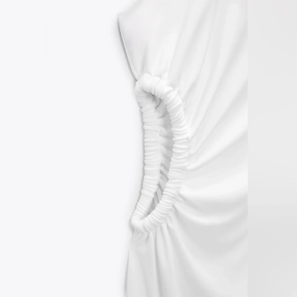Zara Dress maxi halter cut out white wedding coctail party - Picture 10 of 10